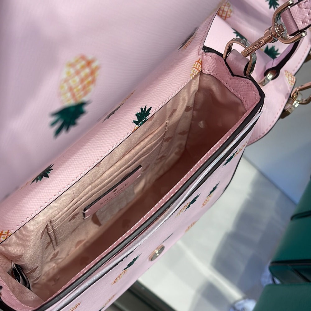 Kate Spade Staci Square Pineapple Crossbody Pink Multi - Picture 10 of 16